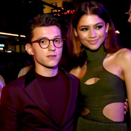 Tom Holland hugging Zendaya